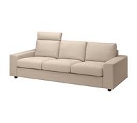 ProTuning VIMLE Sofá de 3 plazas, con reposacabezas con reposabrazos anchos/Hallarp beige