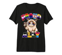 Proud Ally Cat Mes del Orgullo LGBTQ Camiseta Premium