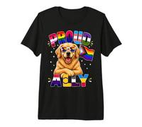 Proud Ally Dog, el Mes del Orgullo LGBTQ Camiseta Premium