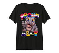 Proud Ally Hippo Mes del Orgullo LGBTQ Camiseta Premium