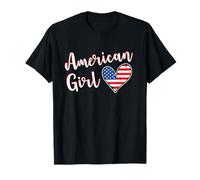Proud American Girl America Flag American Girlfriend Wife Camiseta