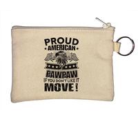 Proud American If You Don't Like It Move Llavero Monedero Beige, beige, Talla única