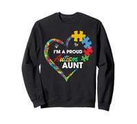 Proud Autism Aunt Puzzle Heart Awareness Support Sudadera