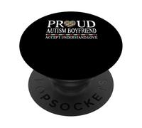 Proud Autism Boyfriend Autism Awareness Day PopSockets PopGrip Adhesivo