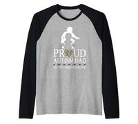 Proud Autism Dad Family Autism Awareness Day Camiseta Manga Raglan