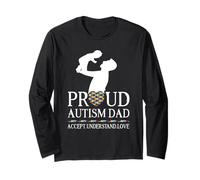 Proud Autism Dad Family Autism Awareness Day Manga Larga