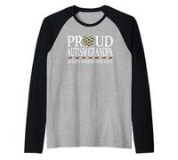 Proud Autism Grandpa Family Love Autism Awareness Day Camiseta Manga Raglan
