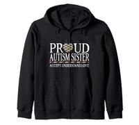 Proud Autism Sister Family Autism Awareness Day Sudadera con Capucha