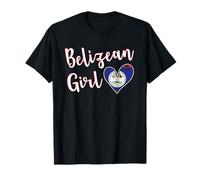 Proud Belizean Girl Belize Flag Belizean Girlfriend Wife Camiseta