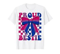Proud Bestie, Bisexual, con Bandera del Orgullo, con Bandera del Orgullo, Coqueta, para Chica LGBTQ Camiseta