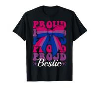 Proud Bestie, Bisexual, con Bandera del Orgullo, con Bandera del Orgullo, Coqueta, para Chica LGBTQ Camiseta