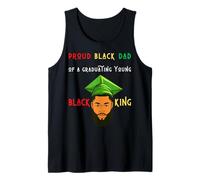 Proud Black Dad Son Graduándose Joven Rey Negro Graduación Camiseta sin Mangas