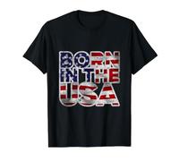 Proud Born In The USA Novelty Graphic Tees & Cool Designs Camiseta gráfica económica, Hombre, Negro, XL