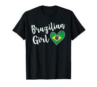 Proud Brazilian Girl Brazil Flag Brazilian Girlfriend Wife Camiseta
