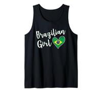 Proud Brazilian Girl Brazil Flag Brazilian Girlfriend Wife Camiseta sin Mangas