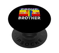 Proud Brother LGBTQ Rainbow Flag LGBT Pride Month PopSockets PopGrip Adhesivo