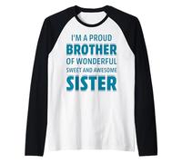 Proud Brother of Wonderful Sweet Awesome Sister Christmas Camiseta Manga Raglan