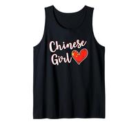 Proud Chinese Girl China Flag Chinese Girlfriend Wife Camiseta sin Mangas