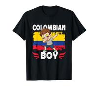 Proud Colombian Boy Dab Pose Colombian Son Guy Colombia Flag Camiseta
