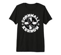 Proud Cornish Chough Ave con Bandera Cornwall Inglaterra Camiseta Premium