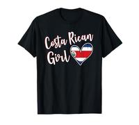 Proud Costa Rican Girl Costa Rica Flag Girlfriend Wife Camiseta