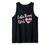 Proud Costa Rican Girl Costa Rica Flag Girlfriend Wife Camiseta sin Mangas