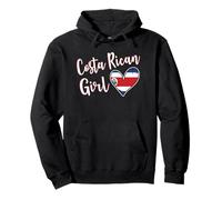 Proud Costa Rican Girl Costa Rica Flag Girlfriend Wife Sudadera con Capucha