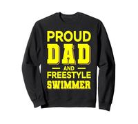 Proud Dad Freestyle Swimmer Design Amarillo Completo Sudadera