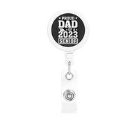Proud Dad of A 2023 Senior retráctil Badge Holder Carrete Clip Id Card Holder forNurse Student Office Worker