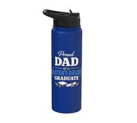 Proud Dad of a Master's Degree Graduate Graduation Stainless Steel Insulated Water Bottle
