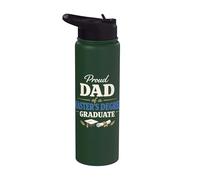 Proud Dad of a Master's Degree Graduate Graduation Stainless Steel Insulated Water Bottle