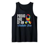 Proud Dad of An Autistic Son - Autism Awareness Padre Hijo Camiseta sin Mangas