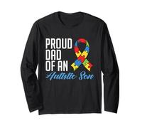 Proud Dad of An Autistic Son - Autism Awareness Padre Hijo Manga Larga