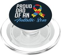Proud Dad of An Autistic Son - Autism Awareness Padre Hijo PopSockets PopGrip para MagSafe