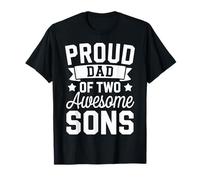 Proud Dad of Two Awesome Sons 2 Boys Father's Day Family Camiseta