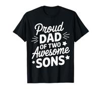 Proud Dad of Two Awesome Sons 2 Boys Father's Day Family Camiseta