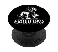 Proud Dad Protector Guide Hero Lion PopSockets PopGrip Adhesivo