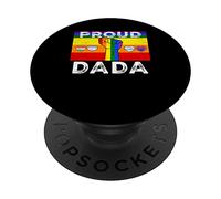 Proud Dada Dad LGBTQ Rainbow Flag LGBT Pride Month PopSockets PopGrip Adhesivo