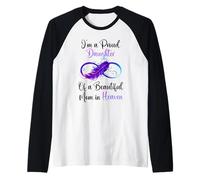 Proud Daughter of a Beautiful Mom in Heaven Infinity Feather Camiseta Manga Raglan