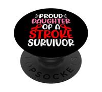Proud Daughter of A Stroke Survivor Support Ribbon PopSockets PopGrip Adhesivo