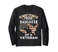 Proud Daughter Veteran Noting Scares Patriotic Veterans Day Manga Larga