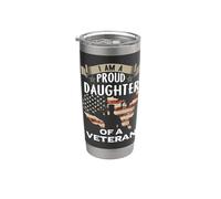 Proud Daughter Veteran Noting Scares Patriotic Veterans Day Vaso térmico de acero inoxidable de doble pared
