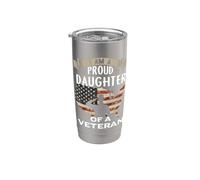 Proud Daughter Veteran Noting Scares Patriotic Veterans Day Vaso térmico de acero inoxidable de doble pared