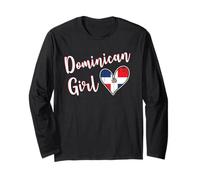 Proud Dominican Girl Dominican Republic Flag Girlfriend Wife Manga Larga