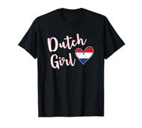 Proud Dutch Girl Netherlands Flag Dutch Girlfriend Wife Camiseta gráfica económica