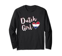 Proud Dutch Girl Netherlands Flag Dutch Girlfriend Wife Manga Larga