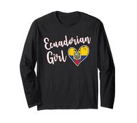 Proud Ecuadorian Girl Ecuador Flag Girlfriend Wife Manga Larga