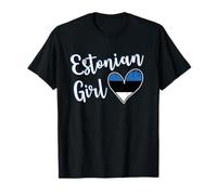 Proud Estonian Girl Estonia Flag Estonian Girlfriend Wife Camiseta