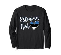 Proud Estonian Girl Estonia Flag Estonian Girlfriend Wife Manga Larga