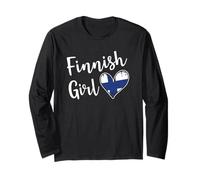 Proud Finnish Girl Finland Flag Finnish Girlfriend Wife Manga Larga